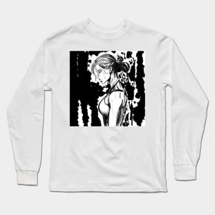 adventure woman ecopop sketch art Long Sleeve T-Shirt